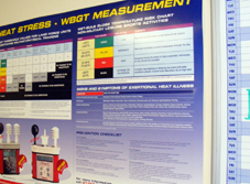 FREE Laminated Wallchart detailing Heatstress safety for military, gymnasia, industrial and commercial applications